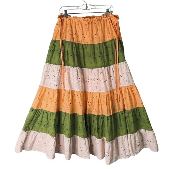 Anthropologie Hutch Fantine Maxi Skirt Womens Size Large $158 Boho Eyelet Summer - Picture 6 of 15